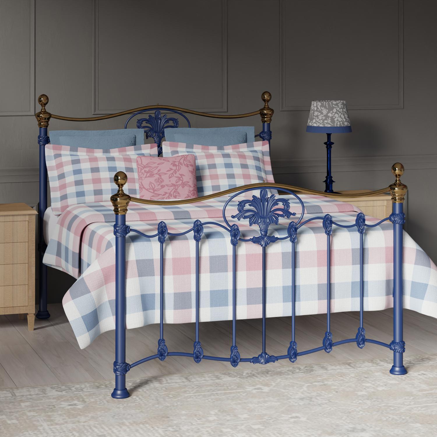 Camolin iron bed - Image royal blue bedroom