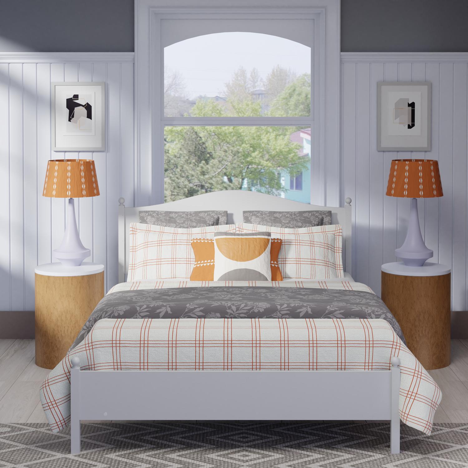 Brady wooden bed - Image orange