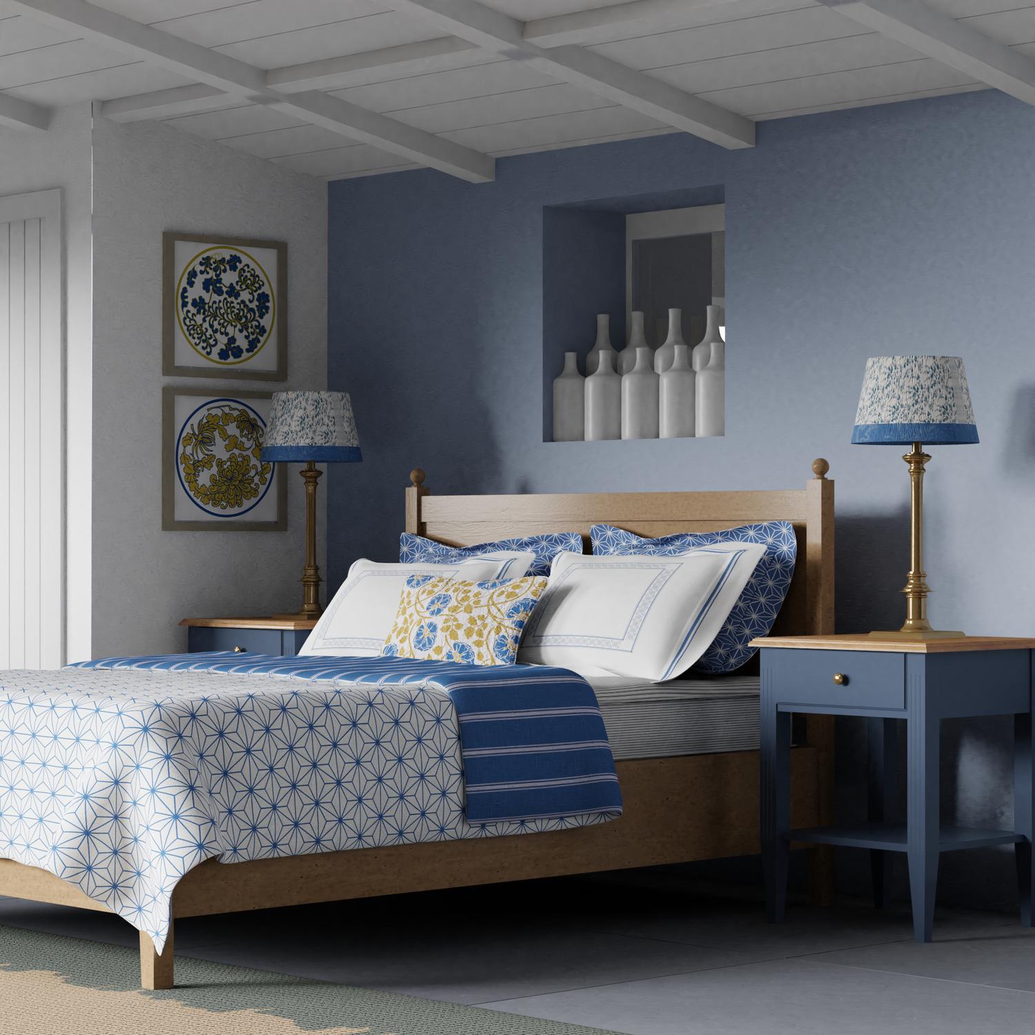 Marbella wooden bed - Image blue gold