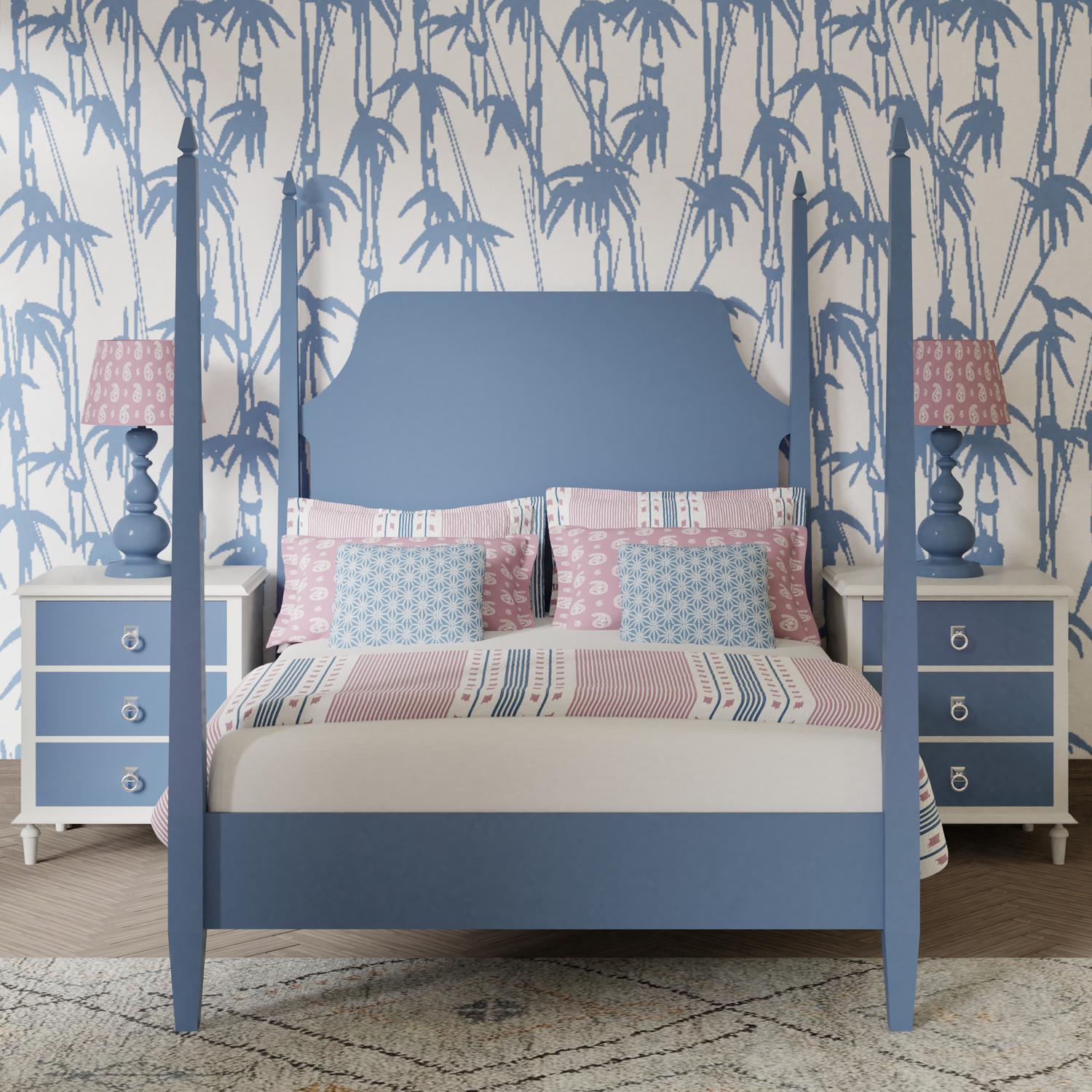 Turner wooden bed - Image blue bedroom