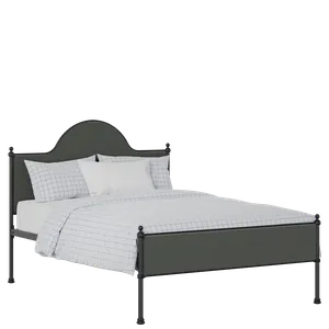 Albert Slim iron/metal upholstered bed in black with iron fabric - Thumbnail