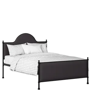 Albert iron/metal upholstered bed in black with iron fabric - Thumbnail