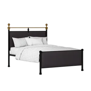 Bastille iron/metal upholstered bed in black with iron fabric - Thumbnail