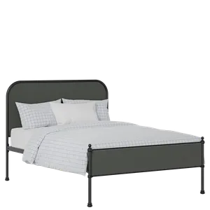 Bray Slim iron/metal upholstered bed in black with iron fabric - Thumbnail
