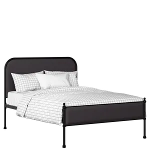 Bray Slim iron/metal upholstered bed in black with iron fabric - Thumbnail