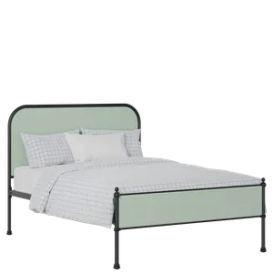 Bray Slim iron/metal upholstered bed in black with mineral fabric - Thumbnail