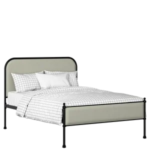 Bray Slim iron/metal upholstered bed in black with mineral fabric - Thumbnail