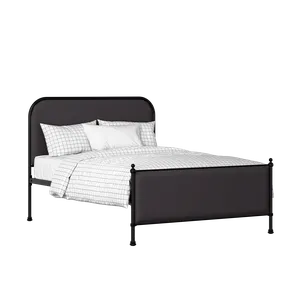 Bray iron/metal upholstered bed in black with iron fabric - Thumbnail