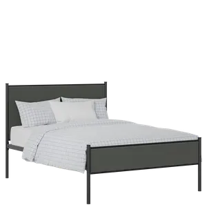 Brest Slim iron/metal upholstered bed in black with iron fabric - Thumbnail