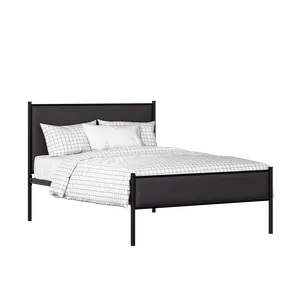 Brest Slim iron/metal upholstered bed in black with iron fabric - Thumbnail