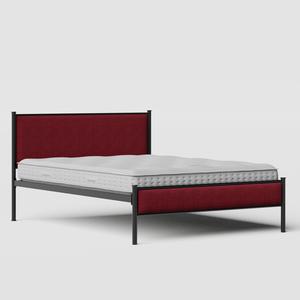 Brest ijzeren bed in zwart met cherry stof - Thumbnail
