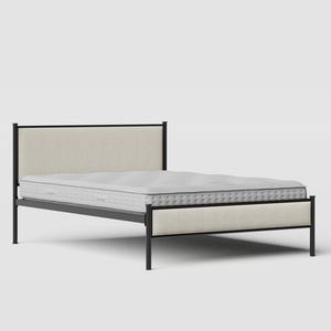 Brest ijzeren bed in zwart met mist stof - Thumbnail