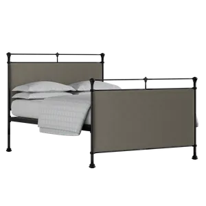 Lille metallbett in schwarz mit grey stoff - Thumbnail