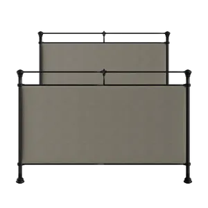 Lille metallbett in schwarz mit grey stoff - Thumbnail
