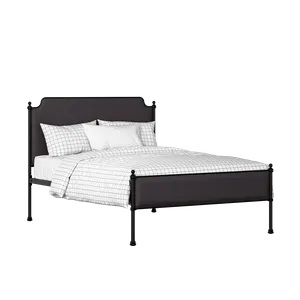 Miranda Slim iron/metal upholstered bed in black with iron fabric - Thumbnail