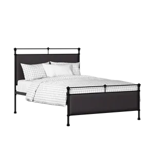 Nancy iron/metal upholstered bed in black with iron fabric - Thumbnail