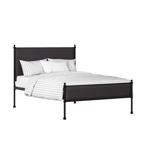 Neville Slim iron/metal upholstered bed in black with iron fabric - Thumbnail