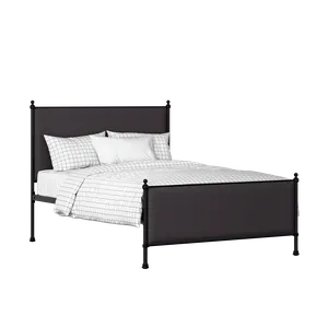 Neville iron/metal upholstered bed in black with iron fabric - Thumbnail