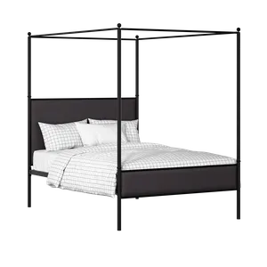 Reims Slim iron/metal upholstered bed in black with iron fabric - Thumbnail