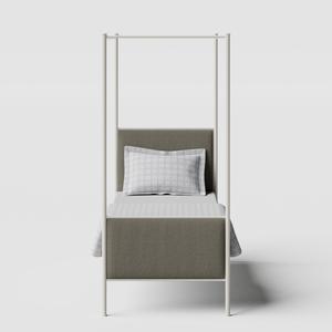 Reims iron/metal single bed in ivory - Thumbnail