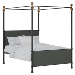 Riviere iron/metal upholstered bed in black with iron fabric - Thumbnail