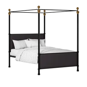 Riviere iron/metal upholstered bed in black with iron fabric - Thumbnail