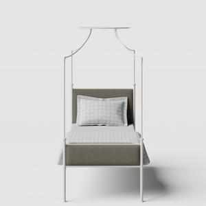 Waterloo iron/metal single bed in ivory - Thumbnail