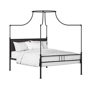 Waterloo Zero iron/metal upholstered bed in black with iron fabric - Thumbnail