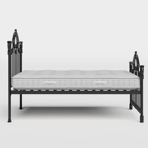 Alva iron/metal bed in black with Juno mattress - Thumbnail