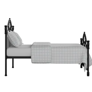 Alva iron/metal bed in black with Juno mattress - Thumbnail