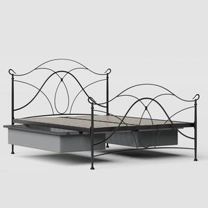 Ardo iron/metal bed in black with drawers - Thumbnail