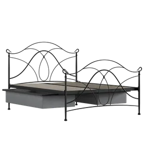 Ardo iron/metal bed in black with drawers - Thumbnail