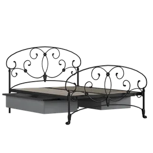 Arigna ijzeren bed in zwart met lades - Thumbnail