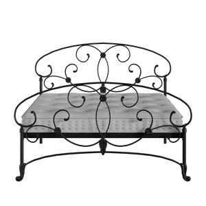 Arigna iron/metal bed in black with Juno mattress - Thumbnail