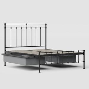 Ashley iron/metal bed in black with drawers - Thumbnail