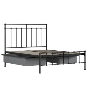 Ashley iron/metal bed in black with drawers - Thumbnail