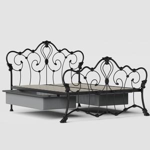 Athalone iron/metal bed in black with drawers - Thumbnail