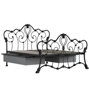 Athalone iron/metal bed in black with drawers - Thumbnail