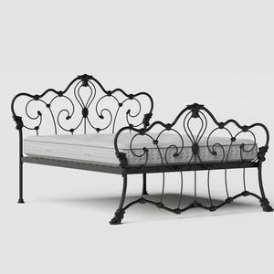 Athalone cama de metal en negro con colchón - Thumbnail