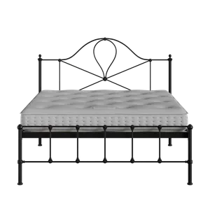 Athena iron/metal bed in black with Juno mattress - Thumbnail