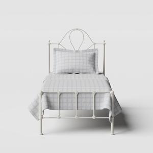 Athena iron/metal single bed in ivory - Thumbnail