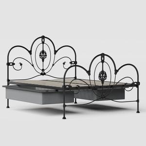 Ballina letto in metallo nero con cassetti - Thumbnail