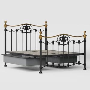 Camolin iron/metal bed in black with drawers - Thumbnail