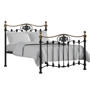 Camolin cama de metal en negro con colchón - Thumbnail