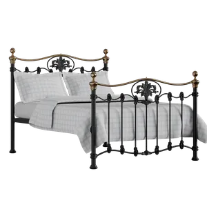 Camolin ijzeren bed in zwart met matras - Thumbnail