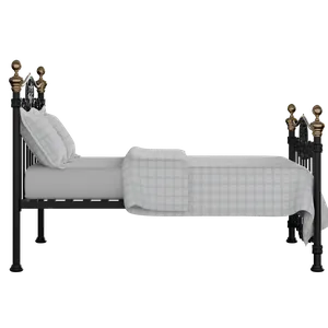 Camolin cama de metal en negro con colchón - Thumbnail
