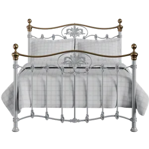 Camolin iron/metal bed in silver - Thumbnail