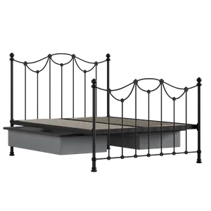 Carie ijzeren bed in zwart met lades - Thumbnail