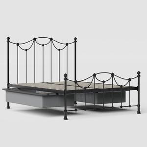 Carie Low Footend letto in metallo nero con cassetti - Thumbnail