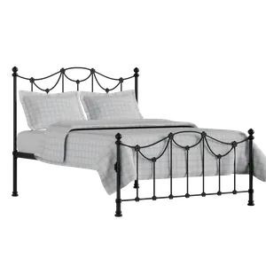 Carie Low Footend ijzeren bed in zwart met matras - Thumbnail